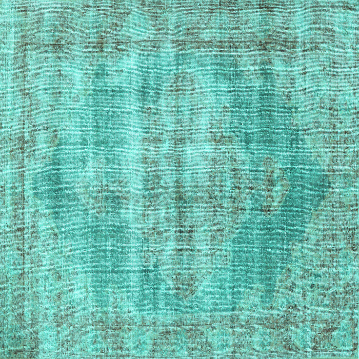 Square Machine Washable Persian Turquoise Traditional Area Rugs, wshtr2445turq