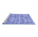 Sideview of Machine Washable Persian Blue Traditional Rug, wshtr2445blu