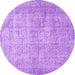 Round Machine Washable Persian Purple Traditional Area Rugs, wshtr2446pur