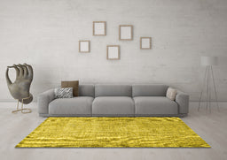 Machine Washable Persian Yellow Traditional Rug in a Living Room, wshtr2446yw