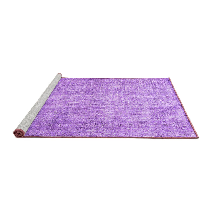 Sideview of Machine Washable Persian Purple Traditional Area Rugs, wshtr2446pur