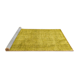 Sideview of Machine Washable Persian Yellow Traditional Rug, wshtr2446yw