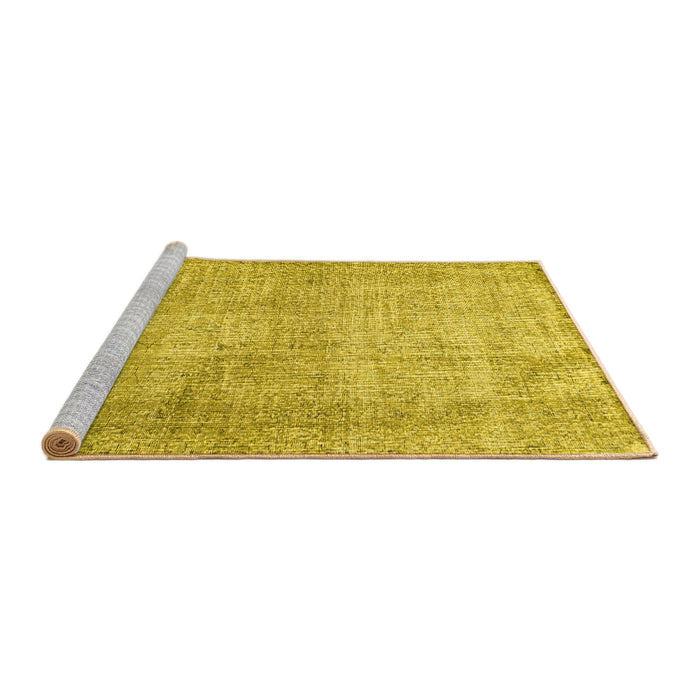 Sideview of Machine Washable Persian Yellow Traditional Rug, wshtr2446yw