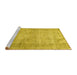 Sideview of Machine Washable Persian Yellow Traditional Rug, wshtr2446yw