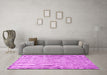 Machine Washable Persian Pink Traditional Rug in a Living Room, wshtr2446pnk