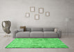 Machine Washable Persian Green Traditional Area Rugs in a Living Room,, wshtr2446grn