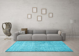 Machine Washable Persian Light Blue Traditional Rug in a Living Room, wshtr2446lblu