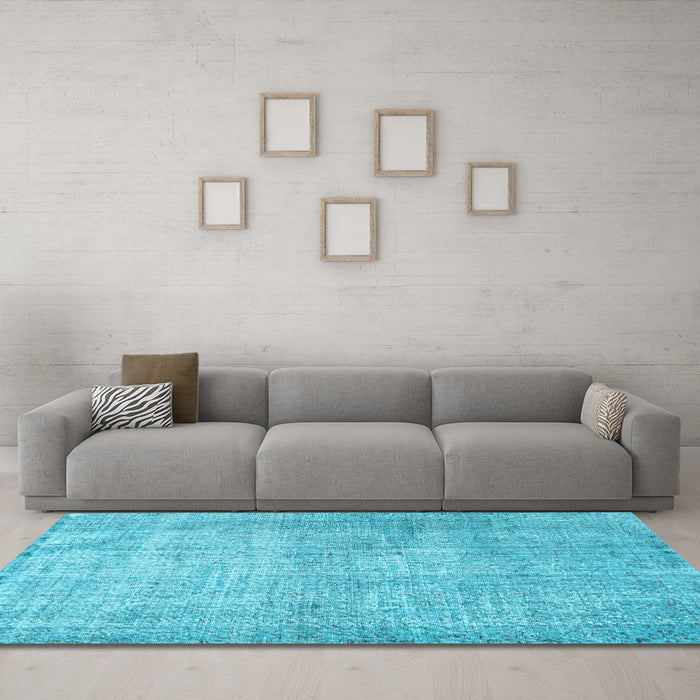 Machine Washable Persian Light Blue Traditional Rug in a Living Room, wshtr2446lblu