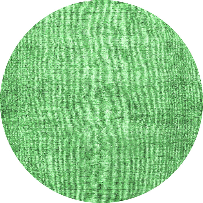Round Persian Emerald Green Traditional Rug, tr2446emgrn