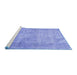 Sideview of Machine Washable Persian Blue Traditional Rug, wshtr2446blu