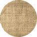 Round Persian Brown Traditional Rug, tr2446brn