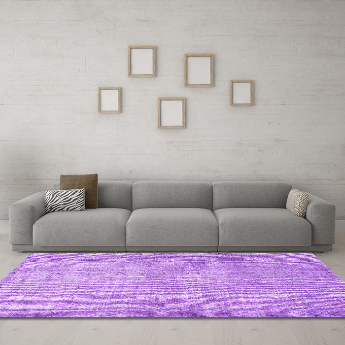 Machine Washable Persian Purple Traditional Area Rugs in a Living Room, wshtr2446pur