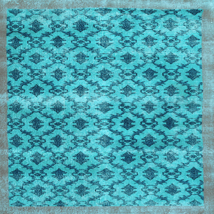 Square Machine Washable Persian Light Blue Traditional Rug, wshtr2447lblu