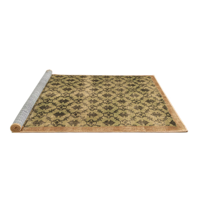 Sideview of Machine Washable Persian Brown Traditional Rug, wshtr2447brn