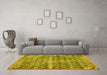 Machine Washable Persian Yellow Traditional Rug in a Living Room, wshtr2447yw