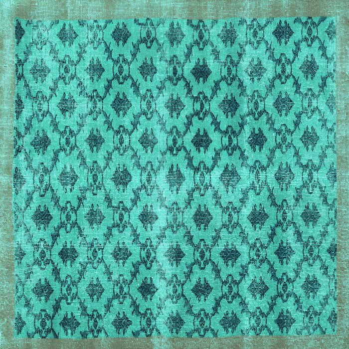Square Persian Turquoise Traditional Rug, tr2447turq