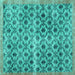 Square Persian Turquoise Traditional Rug, tr2447turq