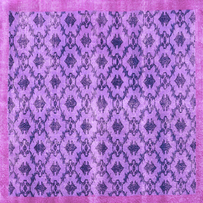 Square Machine Washable Persian Purple Traditional Area Rugs, wshtr2447pur