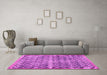 Machine Washable Persian Pink Traditional Rug in a Living Room, wshtr2447pnk