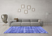 Machine Washable Persian Blue Traditional Rug in a Living Room, wshtr2447blu