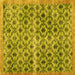 Square Machine Washable Persian Yellow Traditional Rug, wshtr2447yw