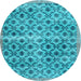 Round Machine Washable Persian Light Blue Traditional Rug, wshtr2447lblu