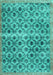 Machine Washable Persian Turquoise Traditional Area Rugs, wshtr2447turq