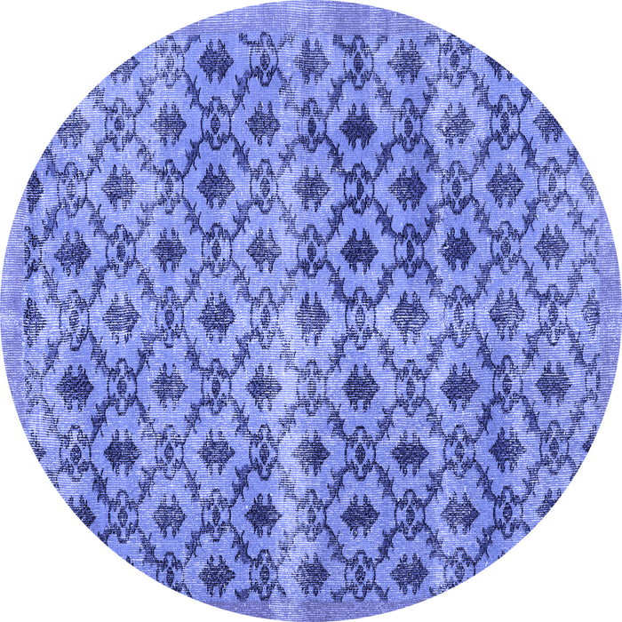 Round Persian Blue Traditional Rug, tr2447blu