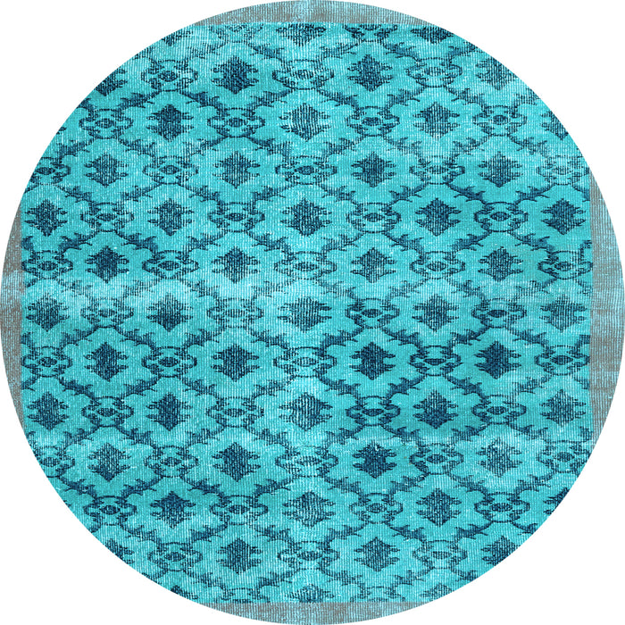 Round Persian Light Blue Traditional Rug, tr2447lblu