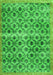 Serging Thickness of Machine Washable Persian Green Traditional Area Rugs, wshtr2447grn