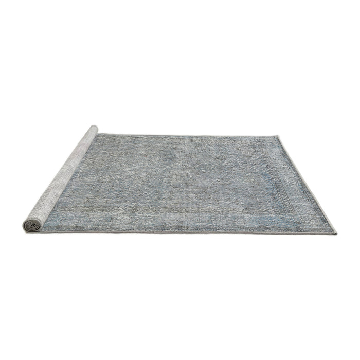 Sideview of Machine Washable Traditional Grey Gray Rug, wshtr2448