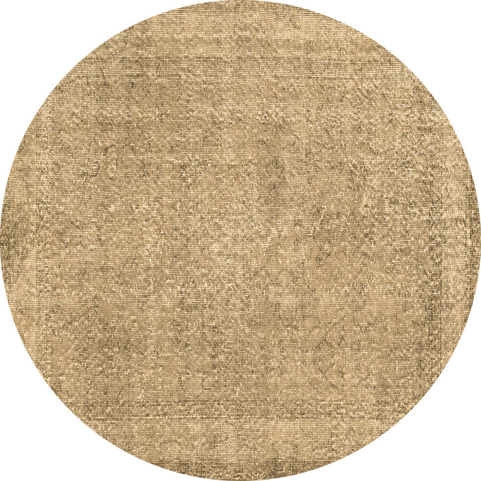 Round Persian Brown Traditional Rug, tr2448brn