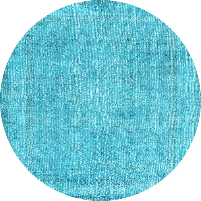 Round Machine Washable Persian Light Blue Traditional Rug, wshtr2448lblu