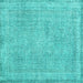 Square Persian Turquoise Traditional Rug, tr2448turq