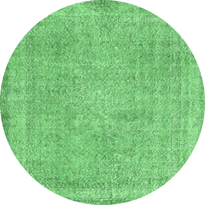 Round Machine Washable Persian Emerald Green Traditional Area Rugs, wshtr2448emgrn