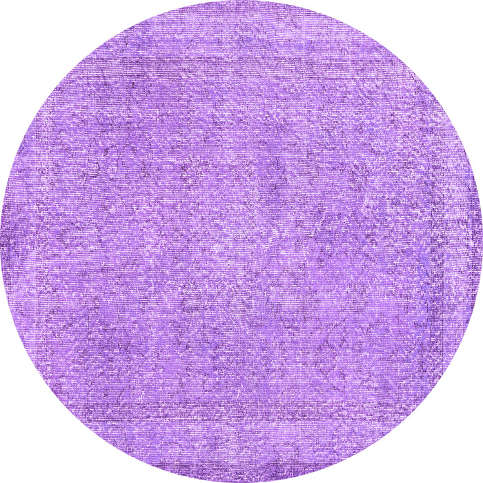 Round Machine Washable Persian Purple Traditional Area Rugs, wshtr2448pur