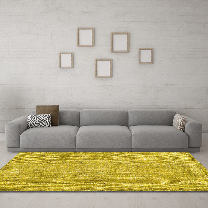 Machine Washable Persian Yellow Traditional Rug in a Living Room, wshtr2448yw