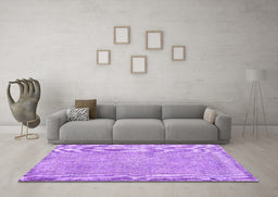 Machine Washable Persian Purple Traditional Area Rugs in a Living Room, wshtr2448pur