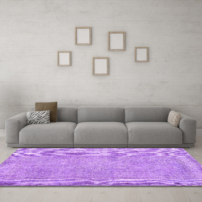 Machine Washable Persian Purple Traditional Area Rugs in a Living Room, wshtr2448pur