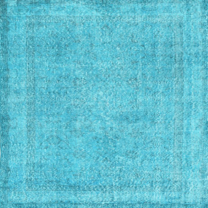 Square Machine Washable Persian Light Blue Traditional Rug, wshtr2448lblu