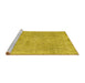 Sideview of Machine Washable Persian Yellow Traditional Rug, wshtr2448yw