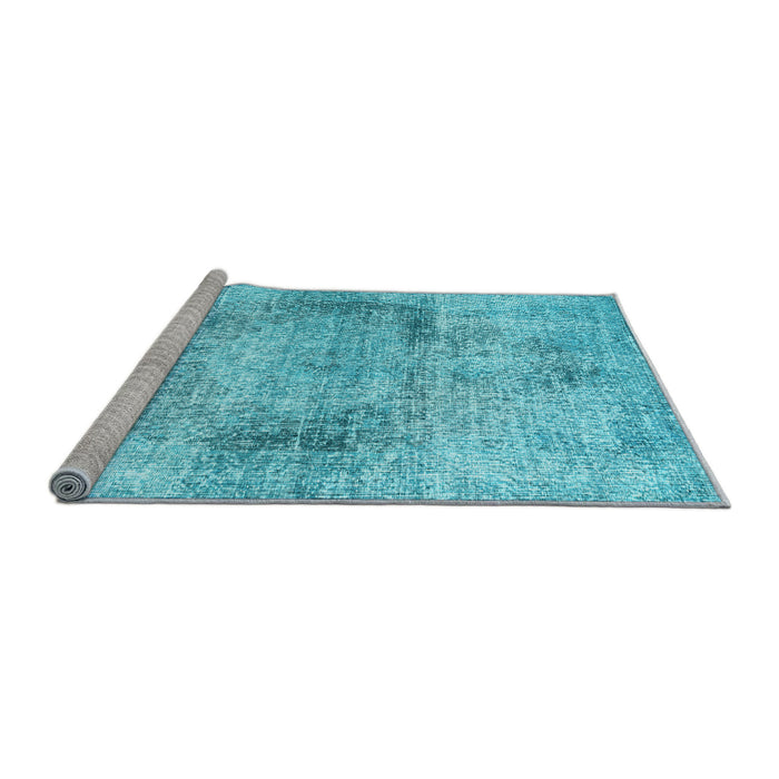 Sideview of Machine Washable Persian Light Blue Traditional Rug, wshtr2449lblu