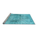 Sideview of Machine Washable Persian Light Blue Traditional Rug, wshtr2449lblu