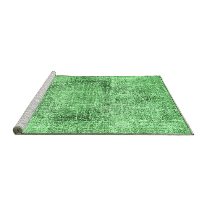 Sideview of Machine Washable Persian Emerald Green Traditional Area Rugs, wshtr2449emgrn