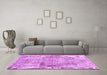 Machine Washable Persian Pink Traditional Rug in a Living Room, wshtr2449pnk