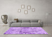 Machine Washable Persian Purple Traditional Area Rugs in a Living Room, wshtr2449pur