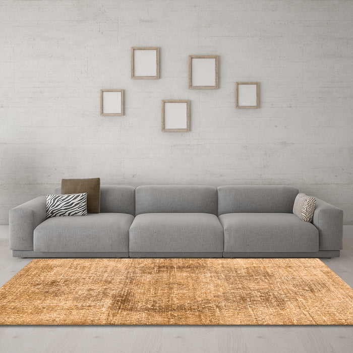 Machine Washable Persian Orange Traditional Area Rugs in a Living Room, wshtr2449org