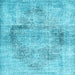 Square Persian Light Blue Traditional Rug, tr2449lblu