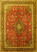 Medallion Yellow Traditional Rug, tr244yw