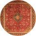 Square Medallion Orange Traditional Rug, tr244org